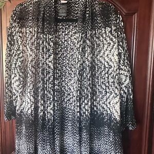Chico's Black and White Lace Top